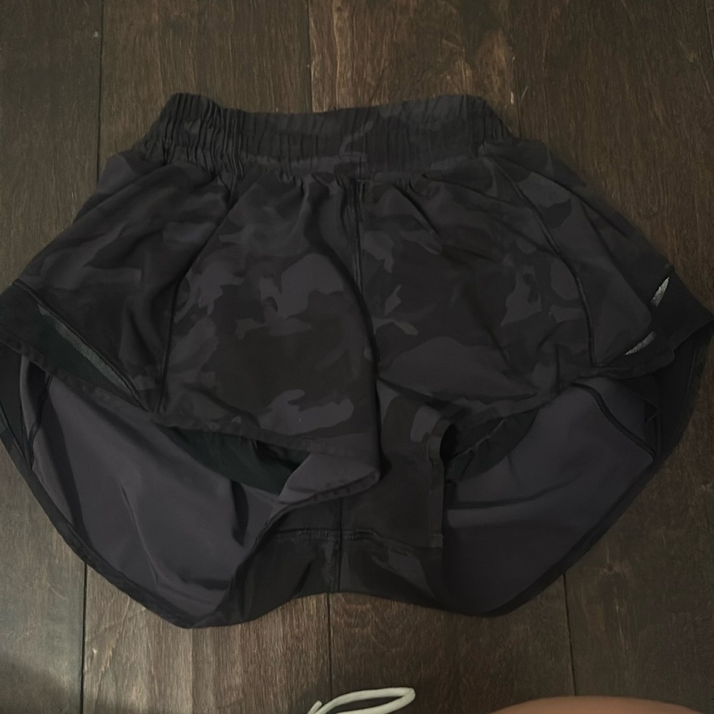 black camo lulu shorts